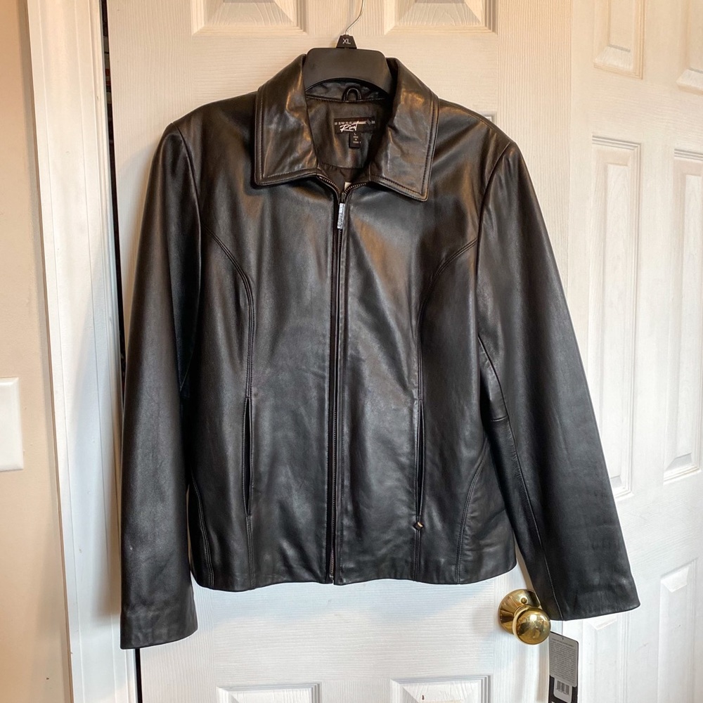 Black Rivet Genuine Leather Jacket